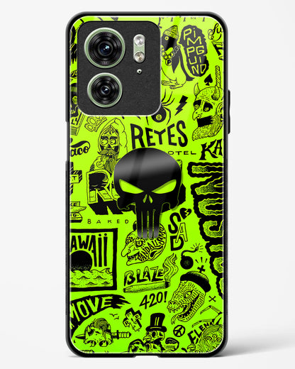 4D Skull Logo Graffiti Glass Phone Case-Motorola Edge 40