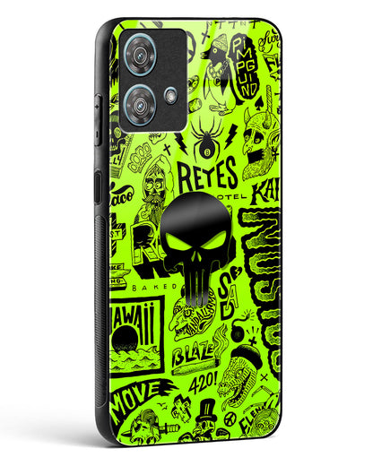 4D Skull Logo Graffiti Glass Phone Case-Motorola Edge 40 Neo