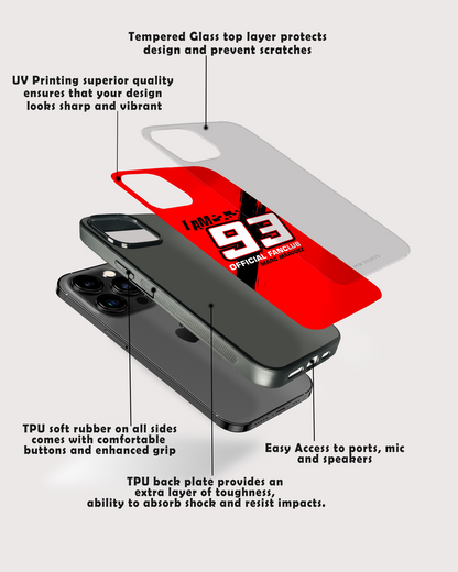 93 March Marquez Fanclub Printed Glass Case -  - MW Stuffs - 
