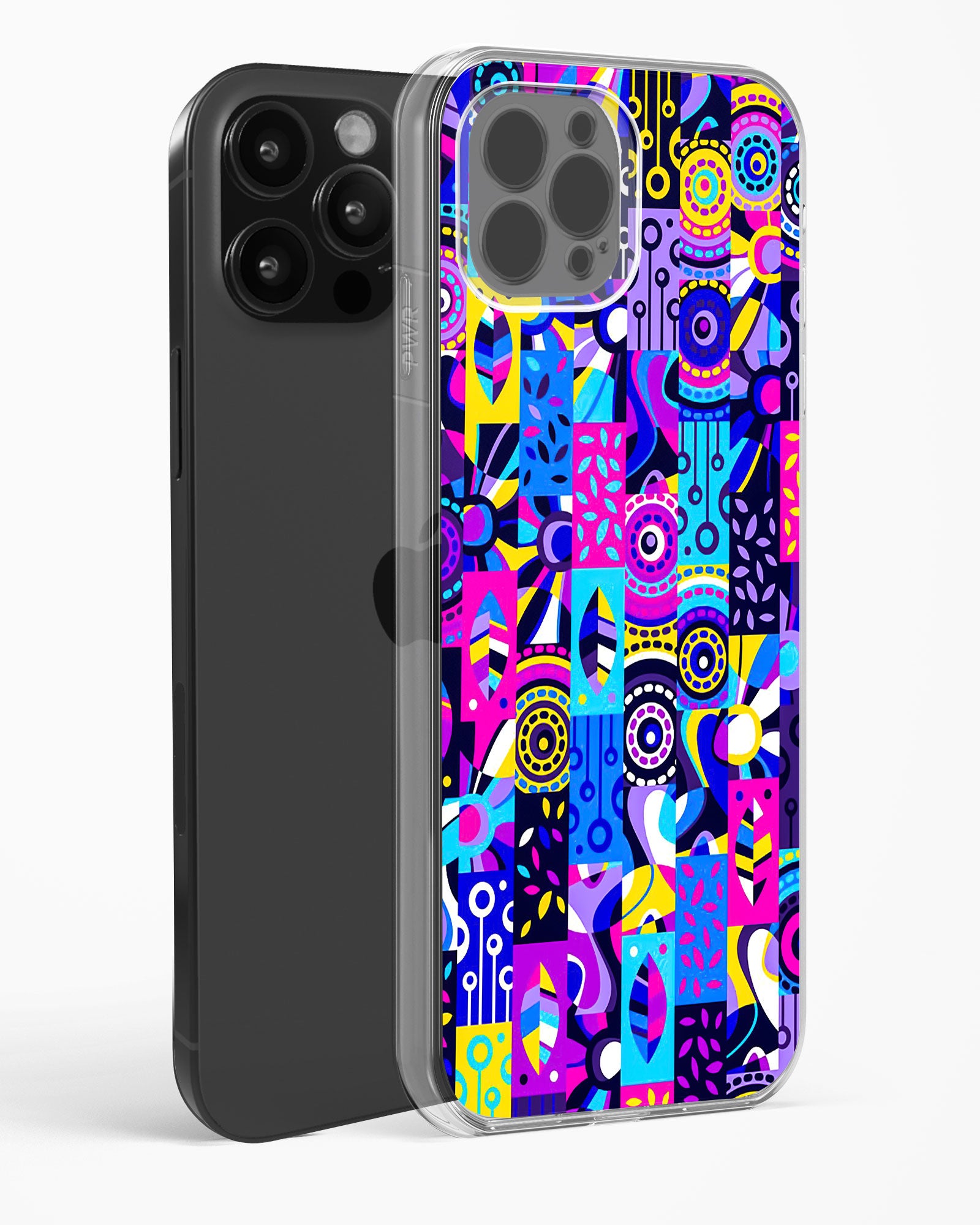 Abstract Fusion Colorful Clear Silicone Case