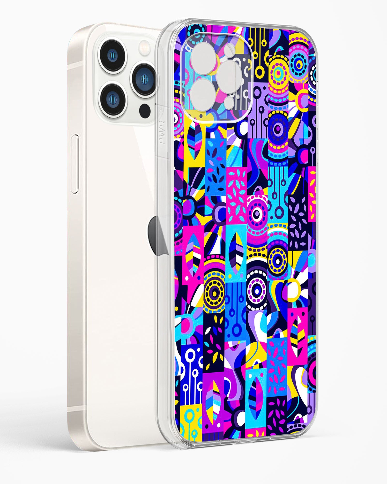 Abstract Fusion Colorful Clear Silicone Case
