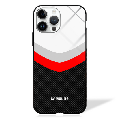 Abstract Carbon Fiber Pattern Glass Case (Customisable for all models) -  - MW Stuffs - 