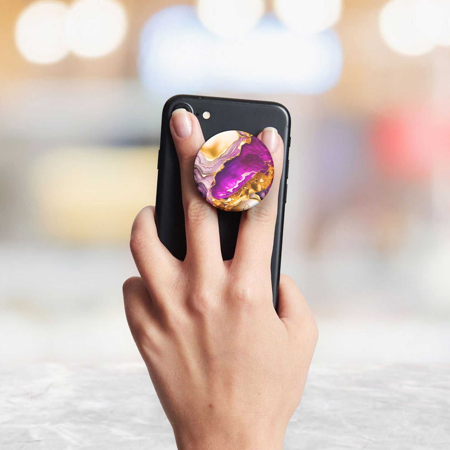 Amethyst Gold Flat Pop Holder