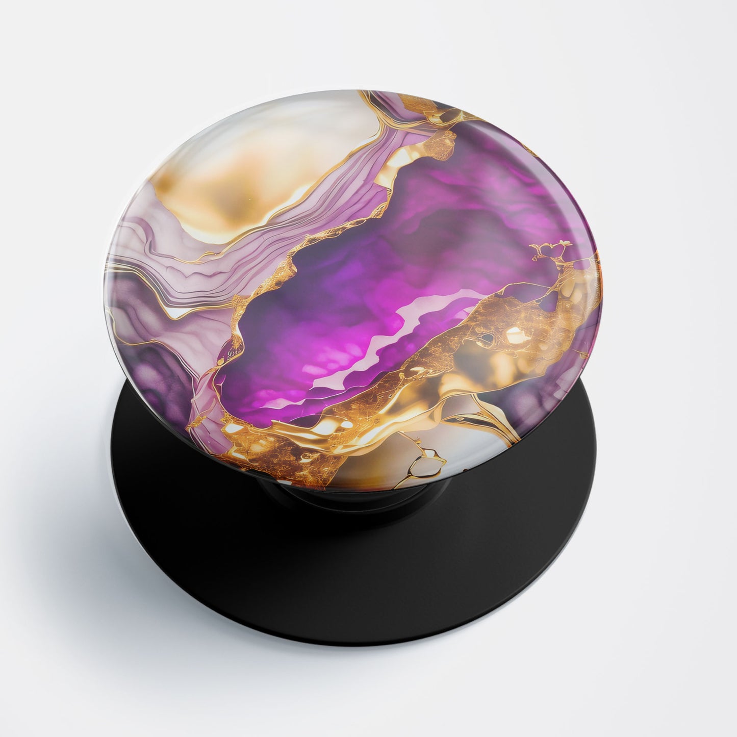 Amethyst Gold Marble  Gloss Pop Holder