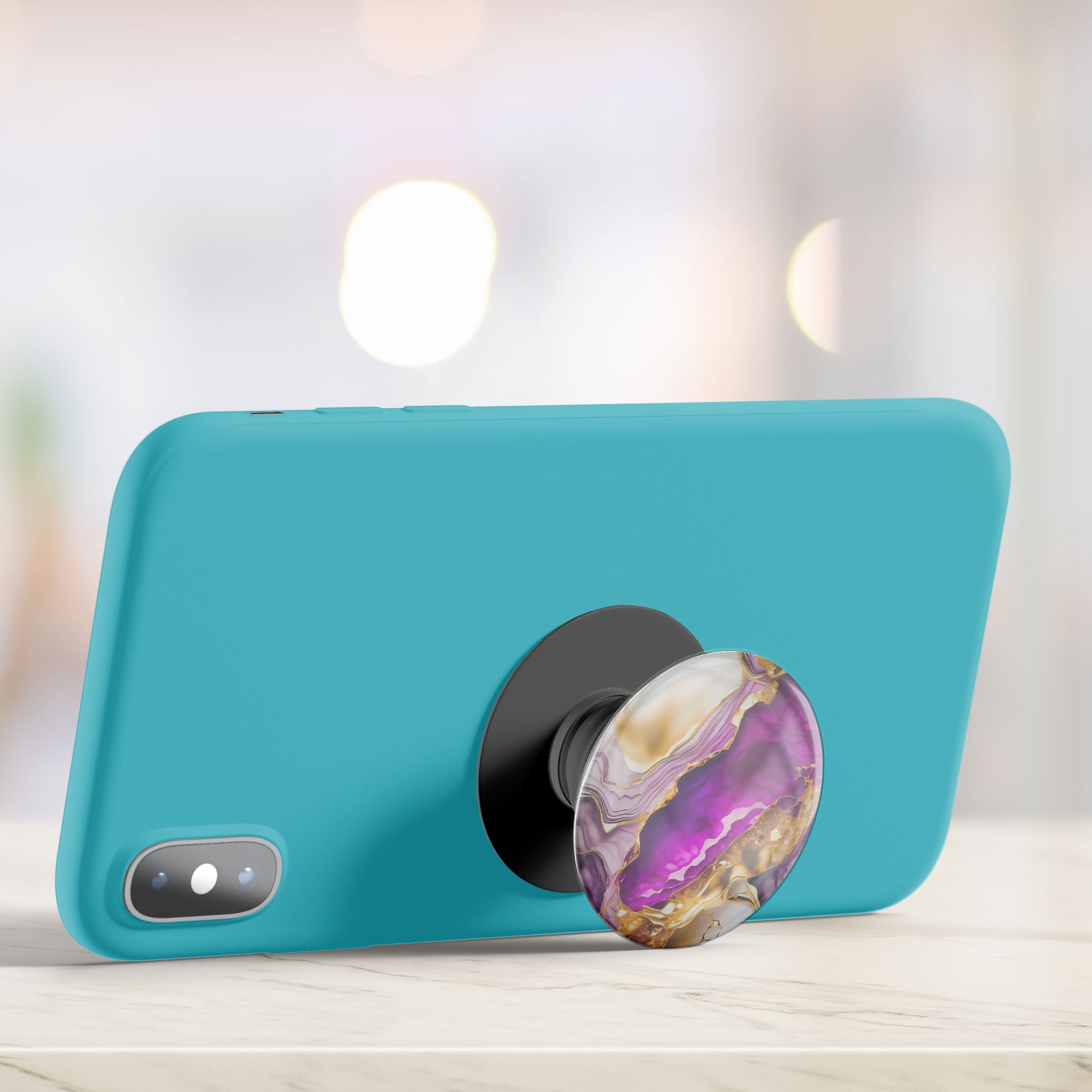 Amethyst Gold Marble  Gloss Pop Holder