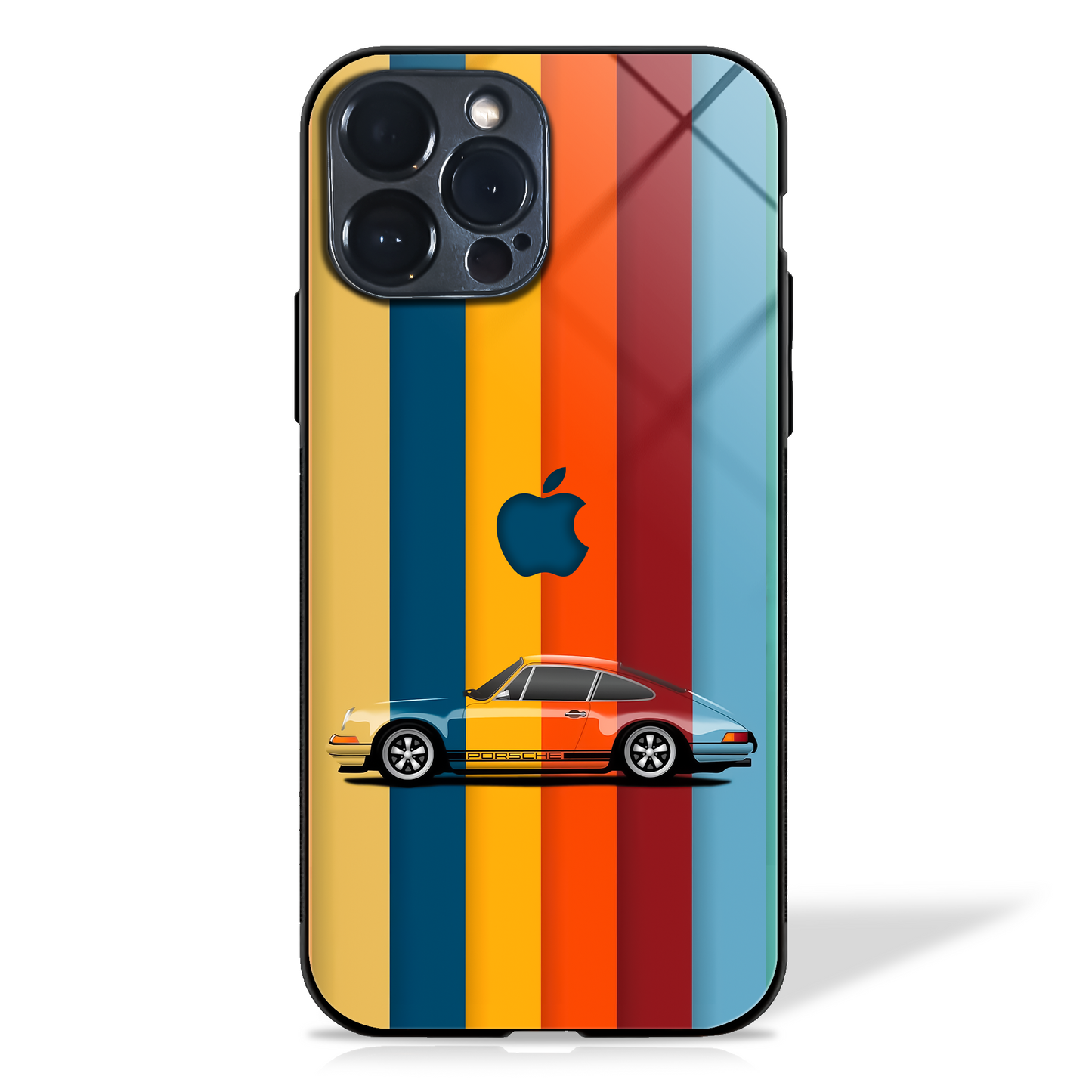 Retro Colors Striped Glass Case