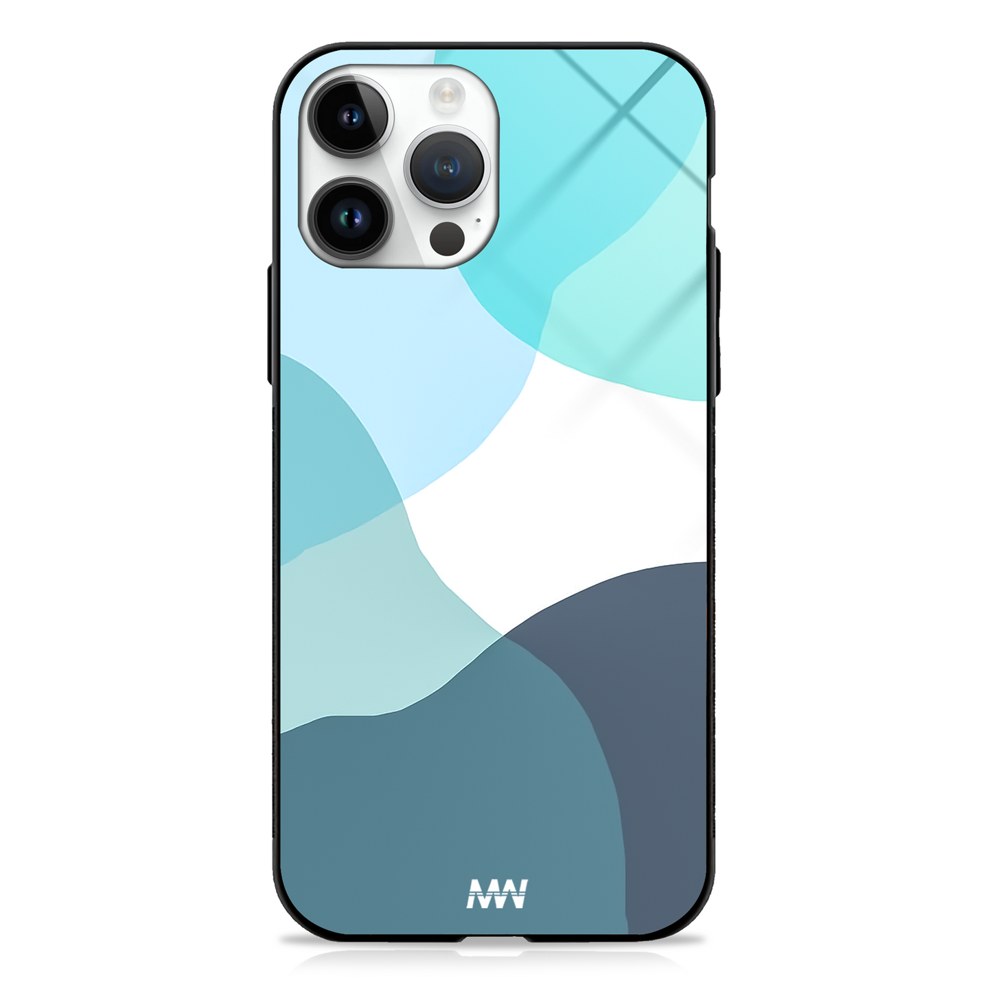 Aqua Swirl Aesthetic GLASS CASE -  - MW Stuffs - 
