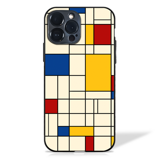 Neo Mondrian – Classic Grid Art Glass Case