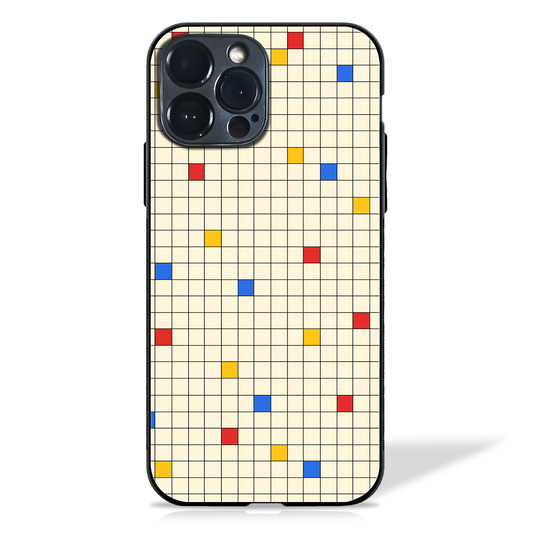 Pixel Grid – Minimalist Color Pop Glass Case