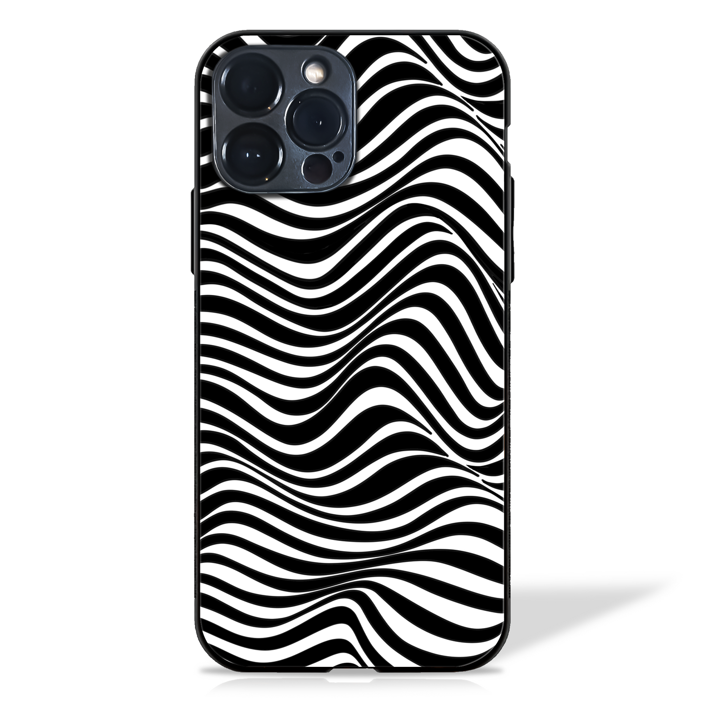Optic Wave – Black & White Illusion Glass Case