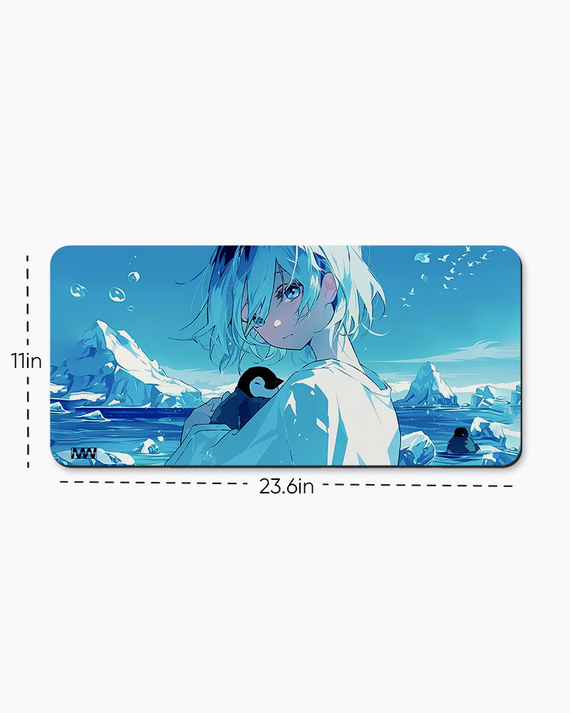 Arctic Serenity Anime & Penguin Deskmat