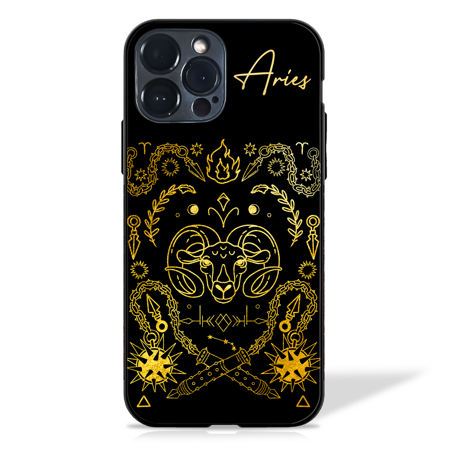 Aries Zodiac Sign Glass Case