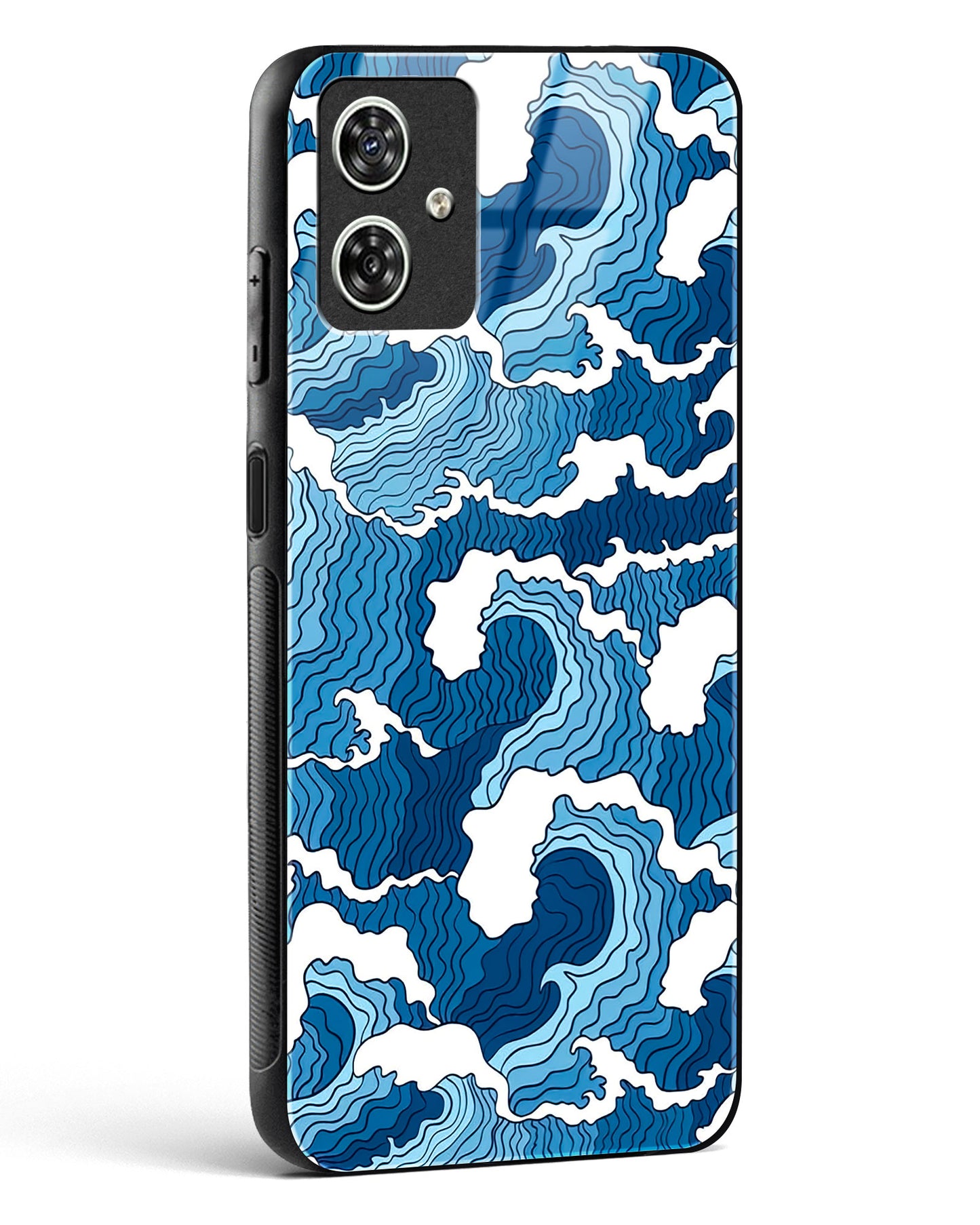 Artistic Wave Guard Glass Phone Case-Moto G54 5G