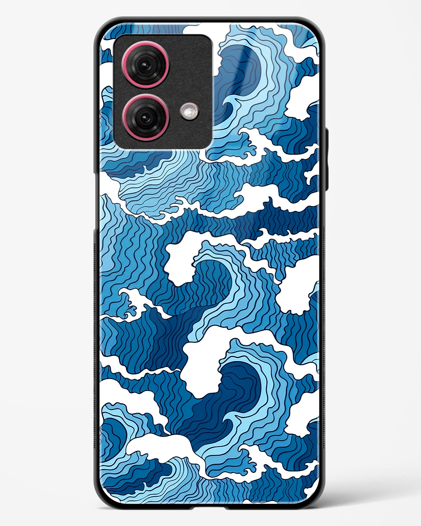 Artistic Wave Guard Glass Phone Case-Moto G84 5G