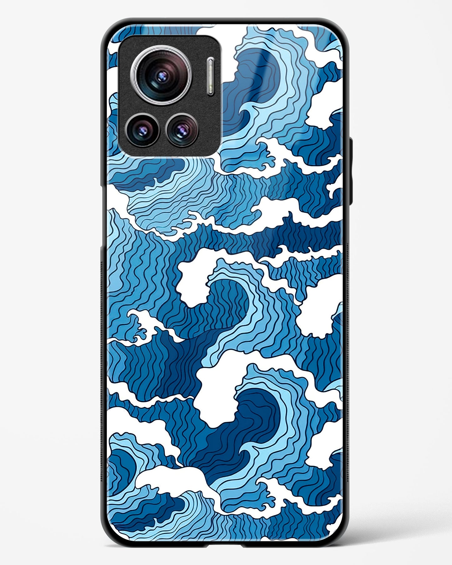 Artistic Wave Guard Glass Phone Case-Motorola Edge 30 Ultra