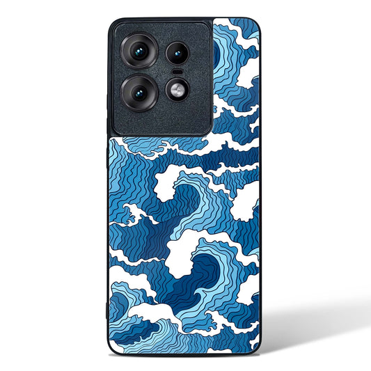 Artistic Wave Guard Glass Phone Case-Motorola Edge 50 Pro