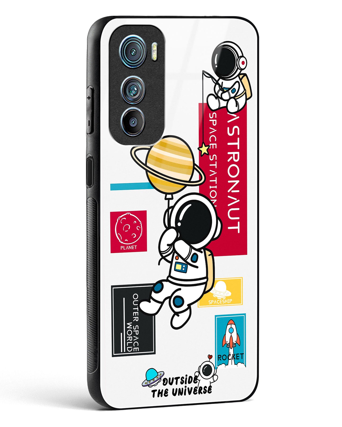 Astronaut Cartoon Glass Phone Case-Motorola Edge 30