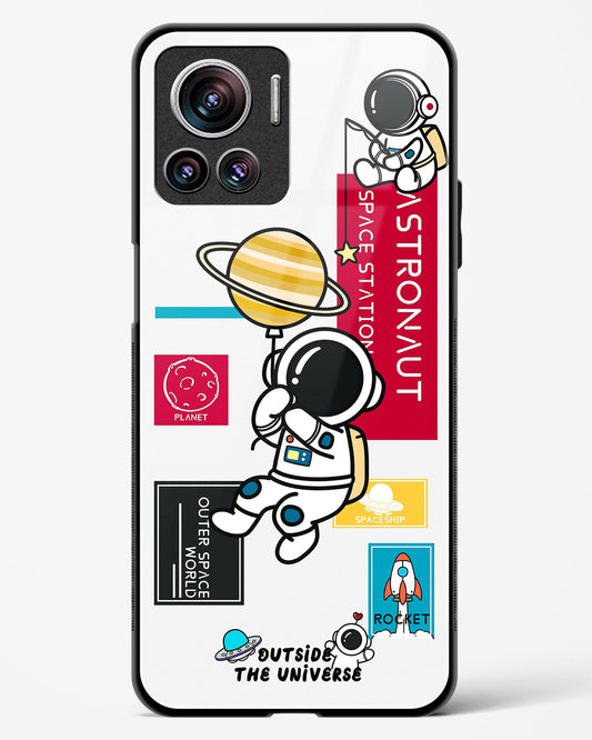 Astronaut Cartoon Glass Phone Case-Motorola Edge 30 Ultra