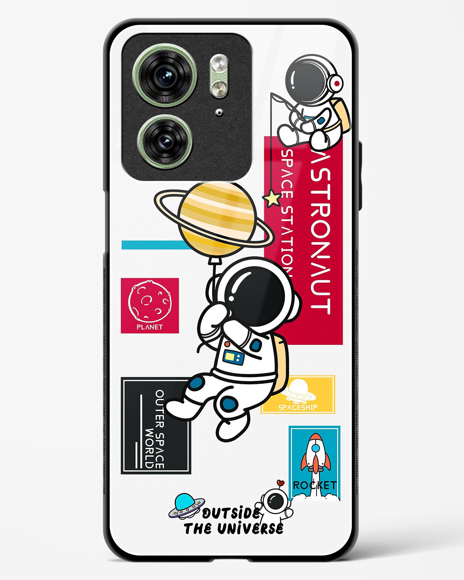 Astronaut Cartoon Glass Phone Case-Motorola Edge 40