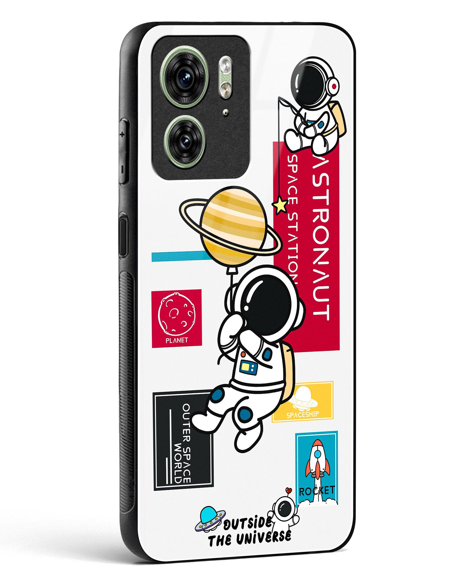 Astronaut Cartoon Glass Phone Case-Motorola Edge 40