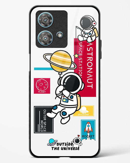 Astronaut Cartoon Glass Phone Case-Motorola Edge 40 Neo