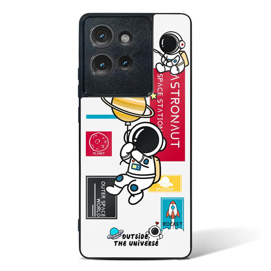 Astronaut Cartoon Glass Phone Case-Motorola Edge 50