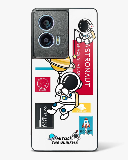 Astronaut Cartoon Glass Phone Case-Motorola Edge 50 Fusion
