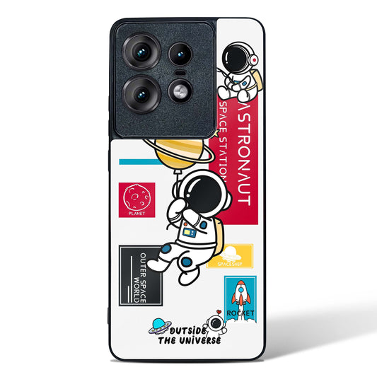 Astronaut Cartoon Glass Phone Case-Motorola Edge 50 Pro