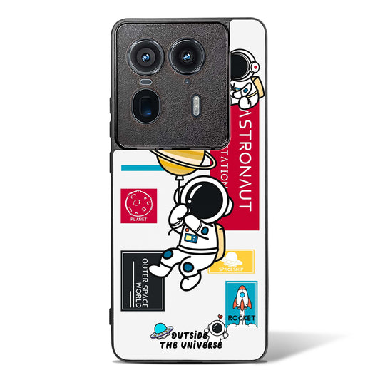 Astronaut Cartoon Glass Phone Case-Motorola Edge 50 Ultra