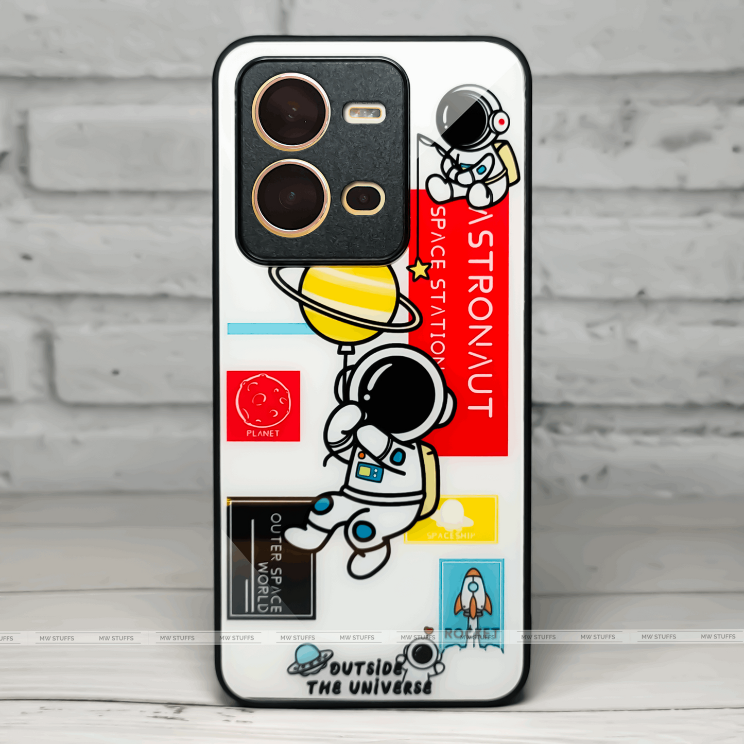 Astronaut Cartoon GLASS CASE -  - MW Stuffs - 
