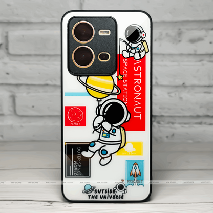 Astronaut Cartoon GLASS CASE -  - MW Stuffs - 