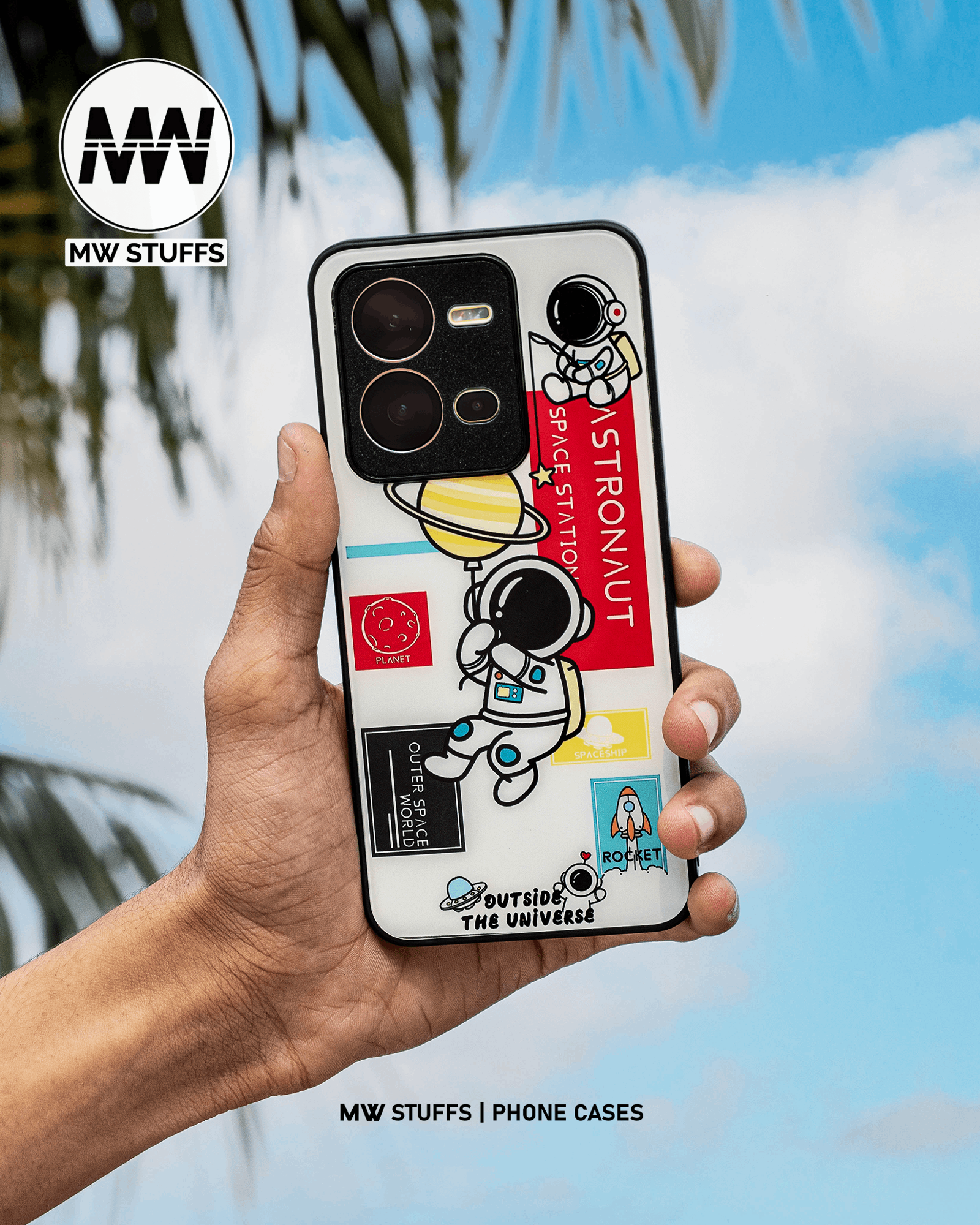 Astronaut Cartoon GLASS CASE -  - MW Stuffs - 