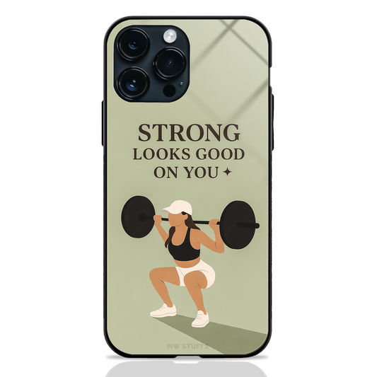 Barbell Babe Motivation Glass Case