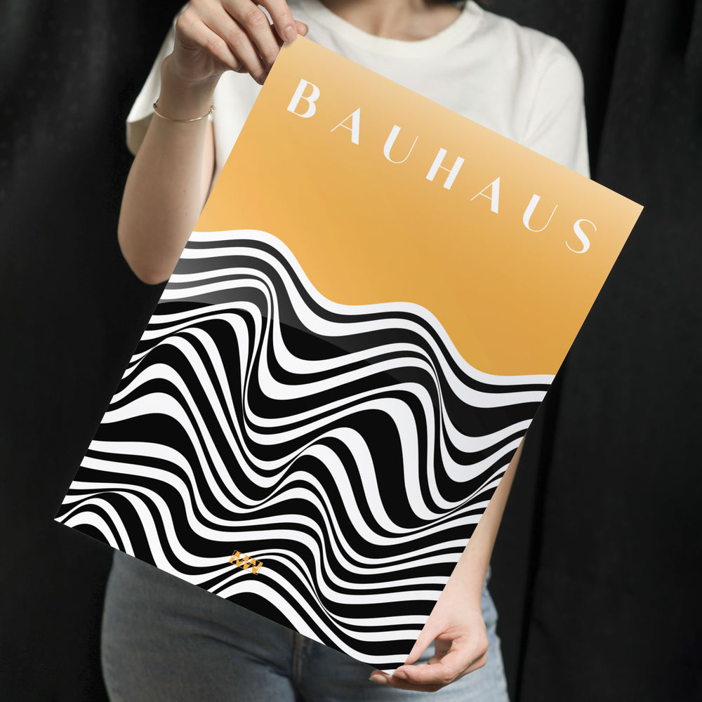 Bauhaus Wave Contrast Metal-Poster
