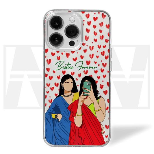 Besties Forever Girly Clear Silicone Case