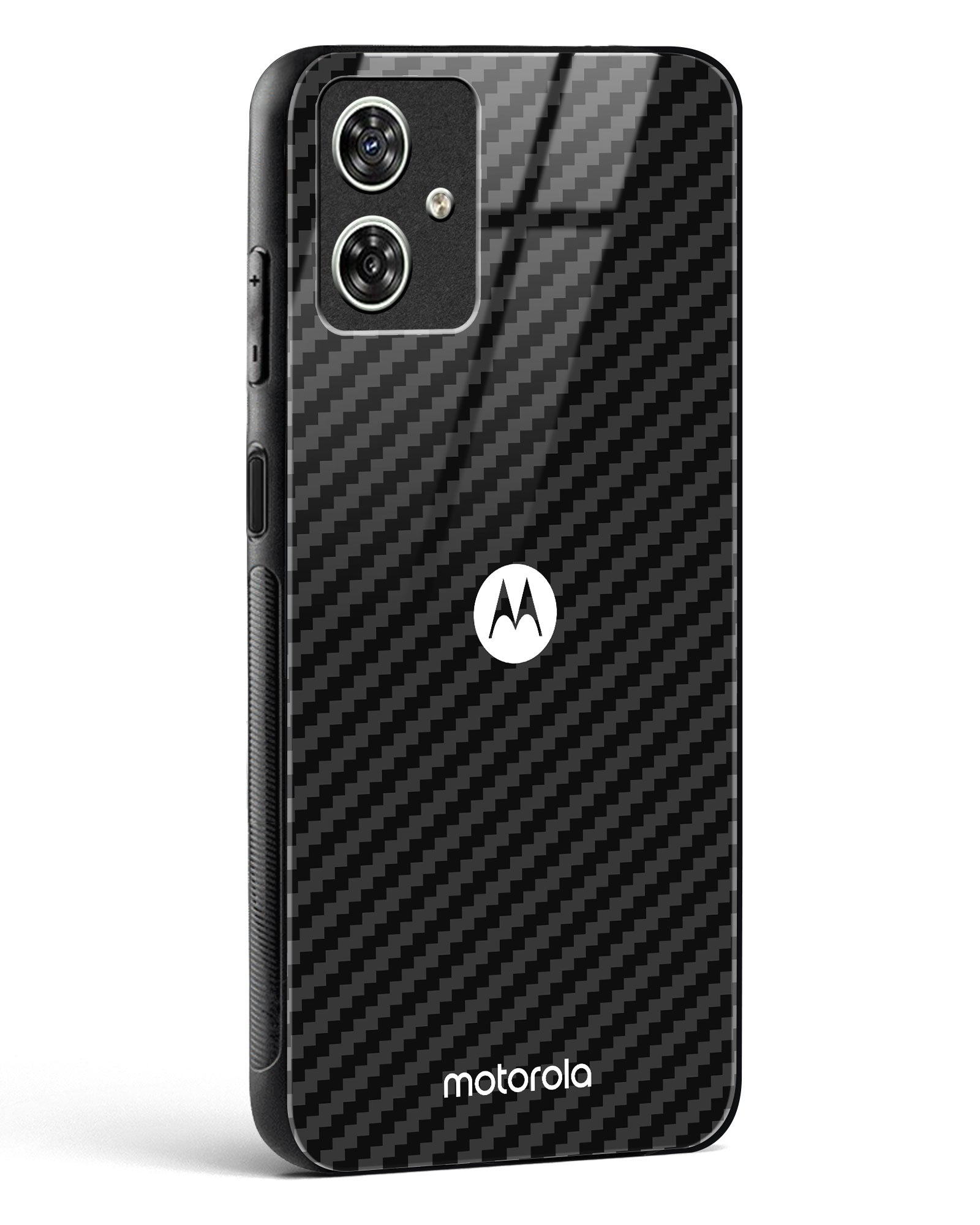 Black Carbon Pattern Glass Phone Case-Moto G64 5G