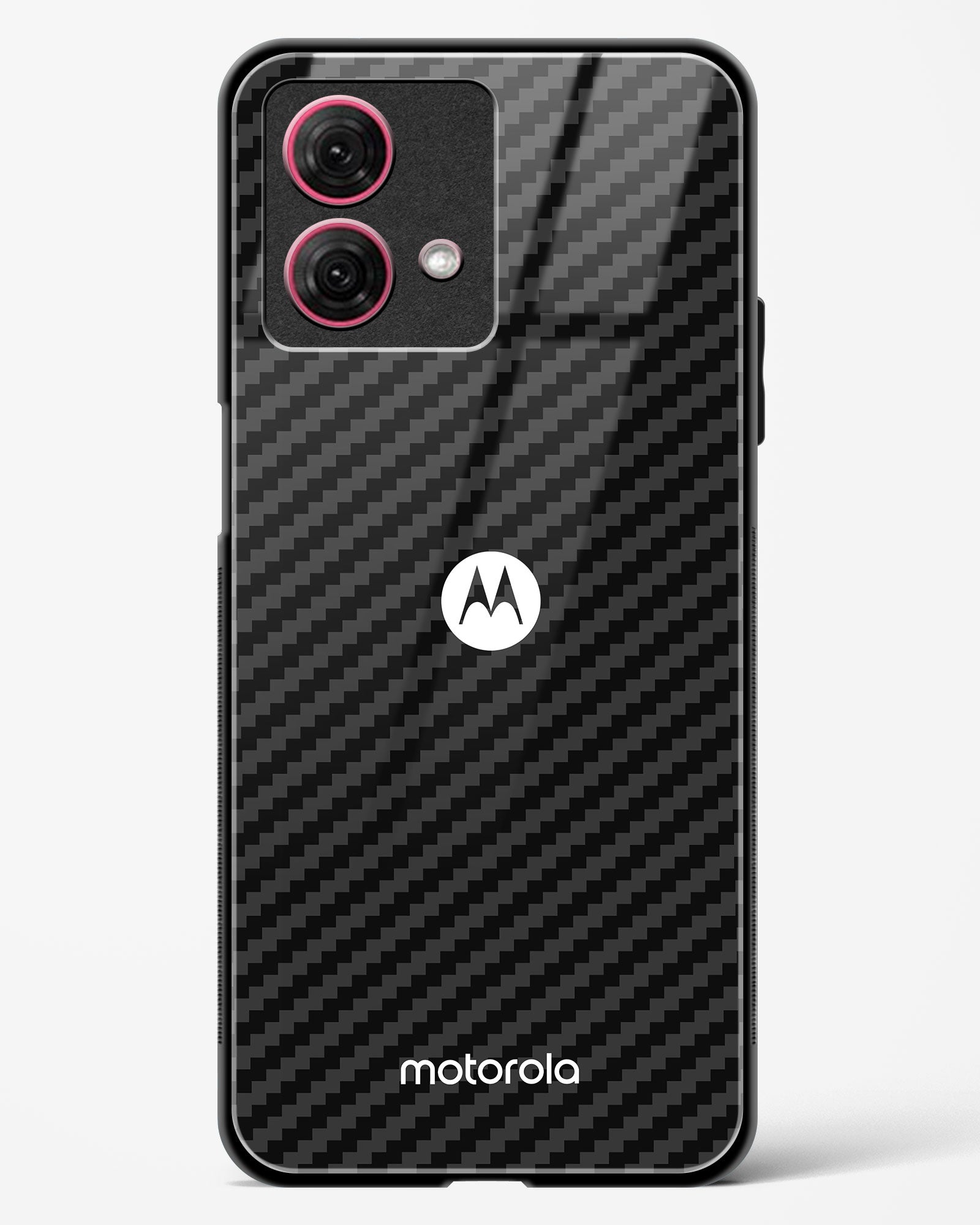 Black Carbon Pattern Glass Phone Case-Moto G84 5G