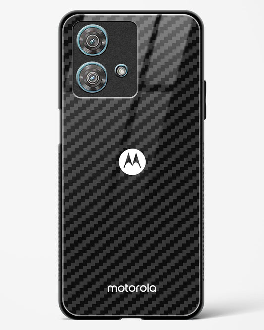 Black Carbon Pattern Glass Phone Case-Motorola Edge 40 Neo