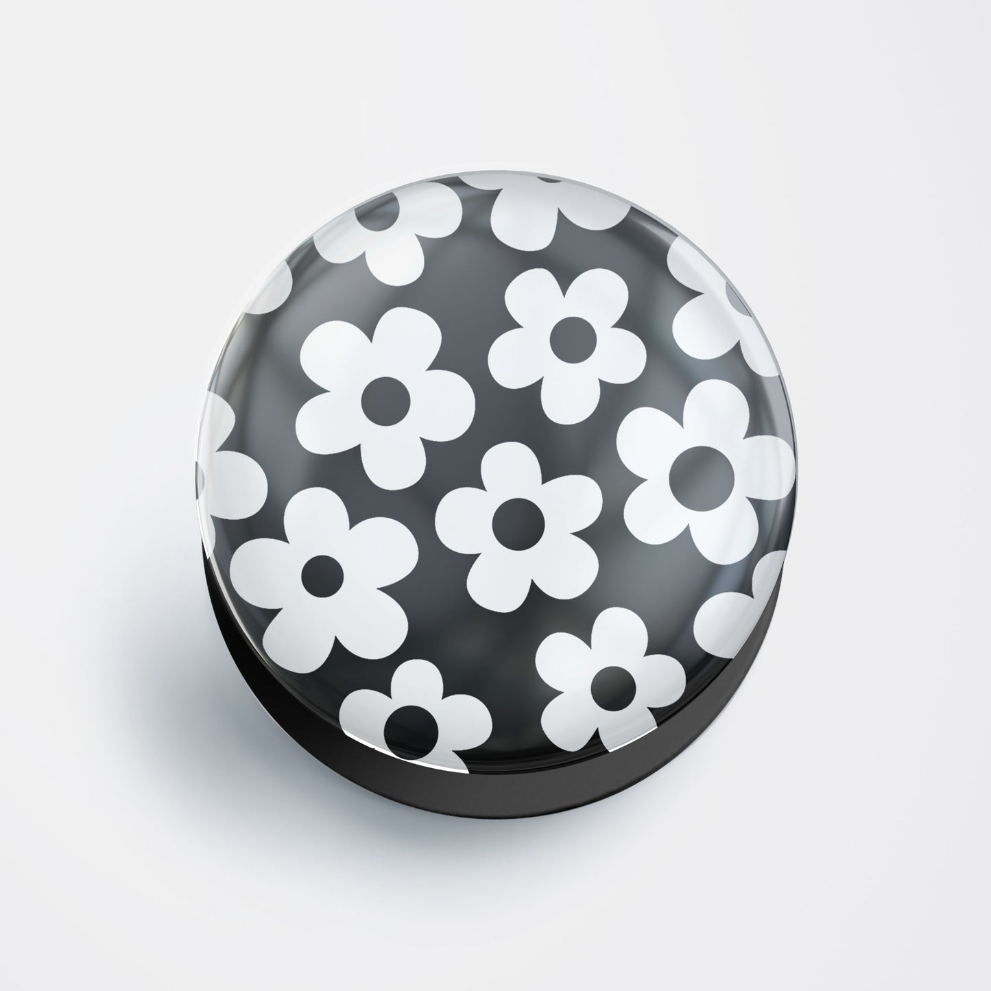 Black Floral Pattern Gloss Pop Holder
