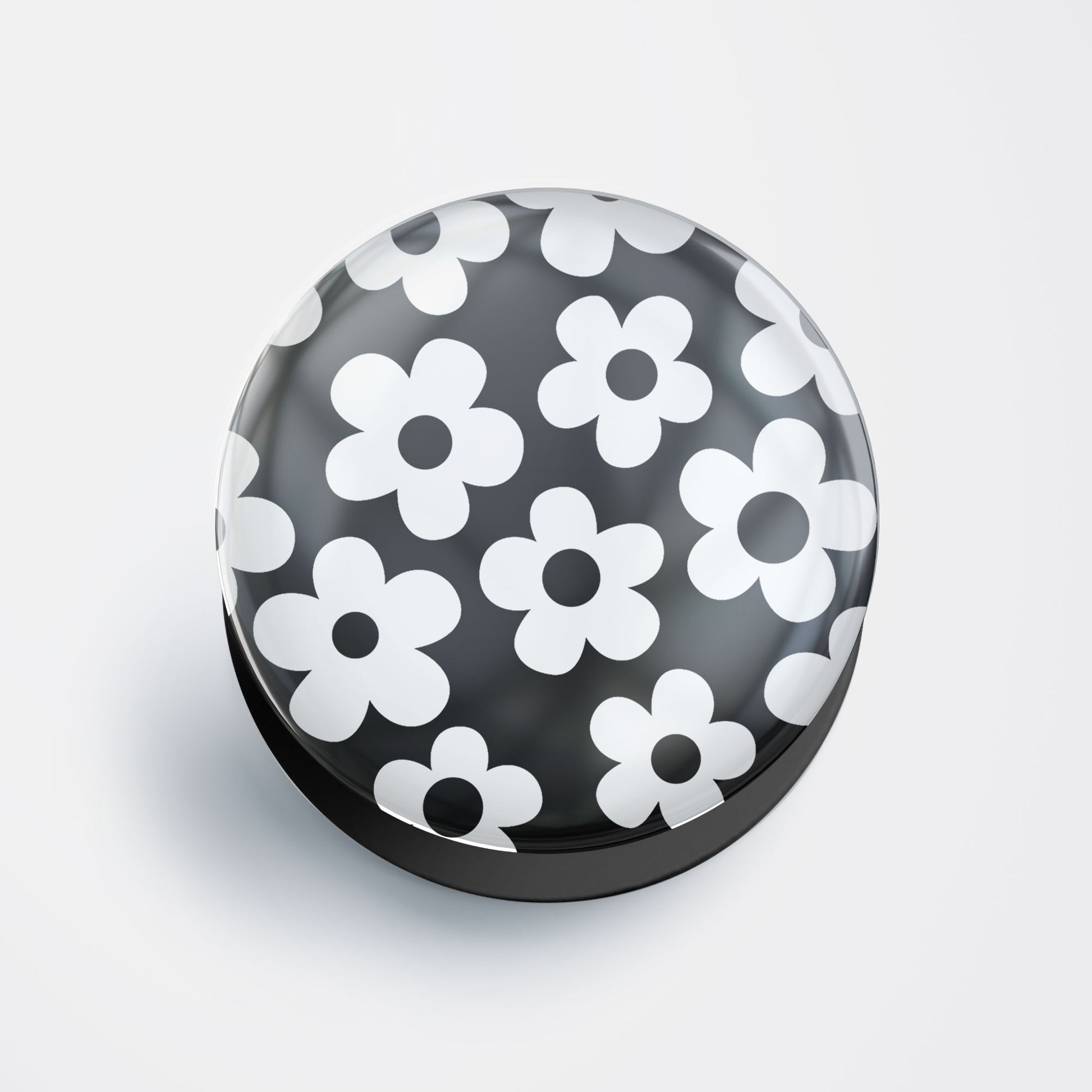 Black Floral Pattern Gloss Pop Holder