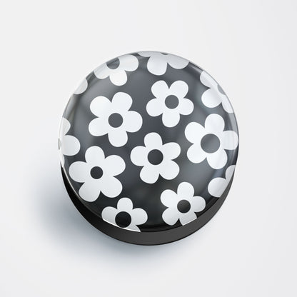 Black Floral Pattern Gloss Pop Holder