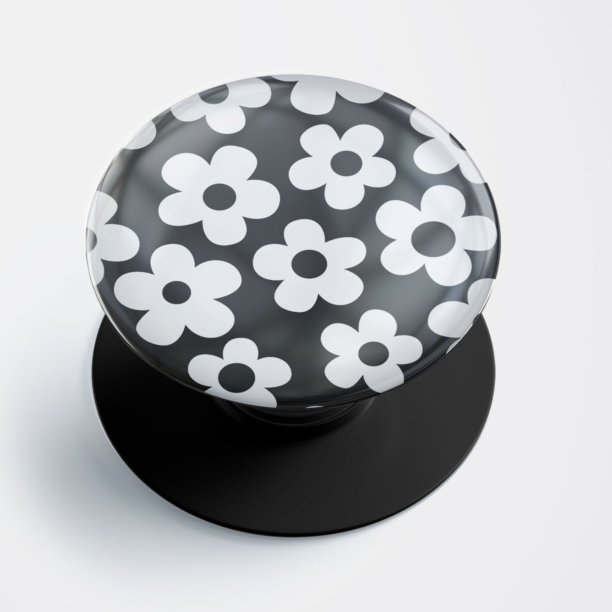 Black Floral Pattern Gloss Pop Holder