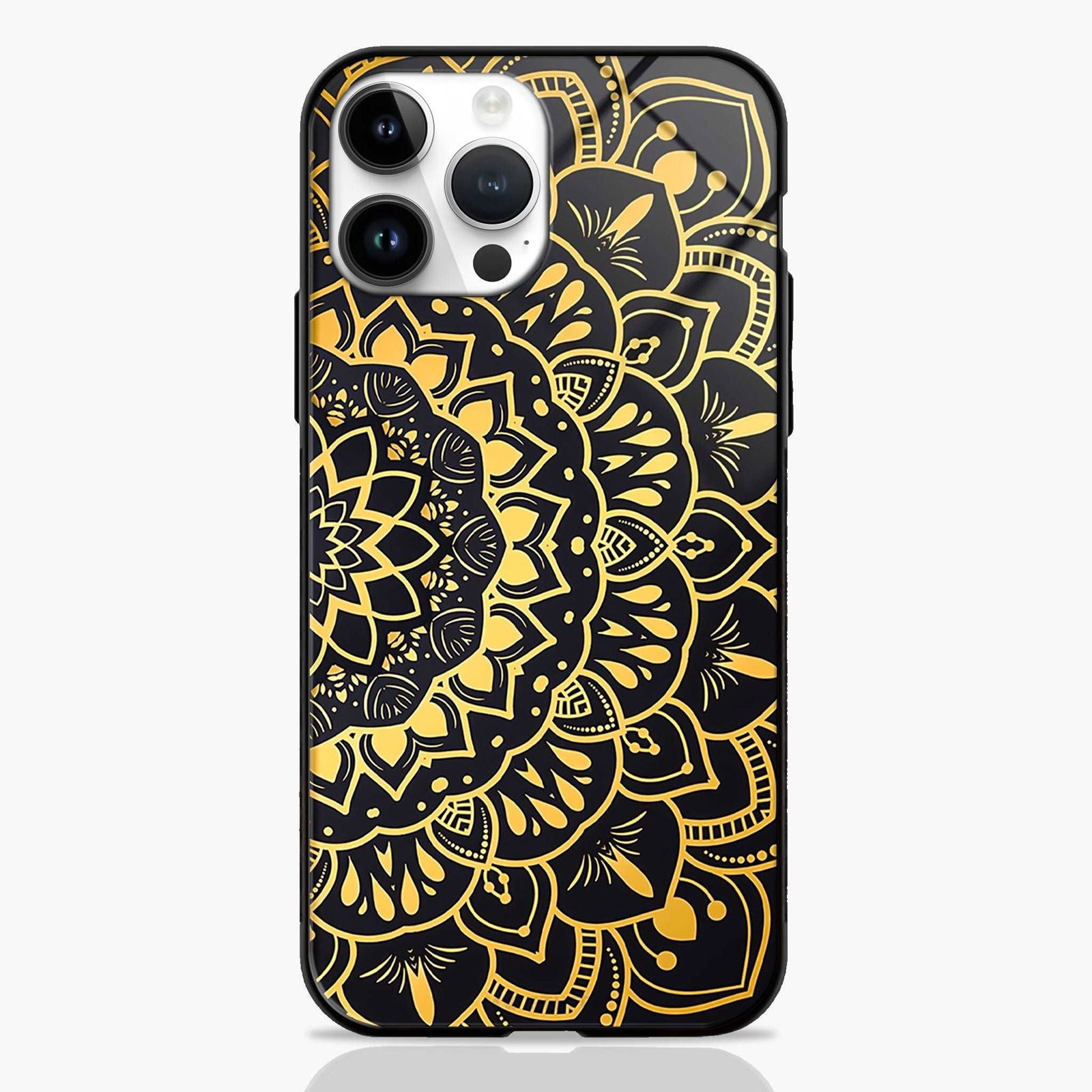 Black Floral Glam Mandala GLASS CASE -  - MW Stuffs - 