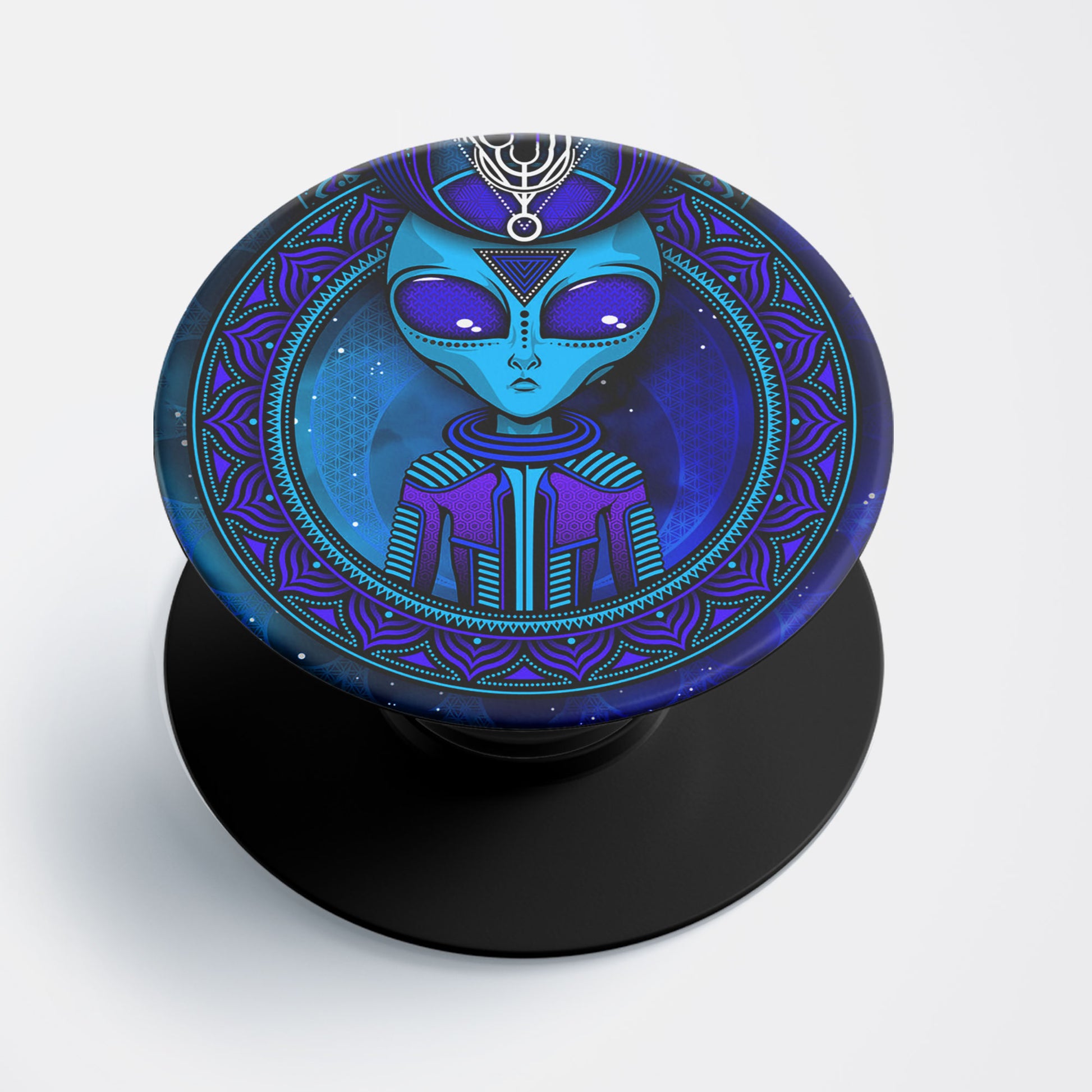 Blue Alien Flat Pop Holder