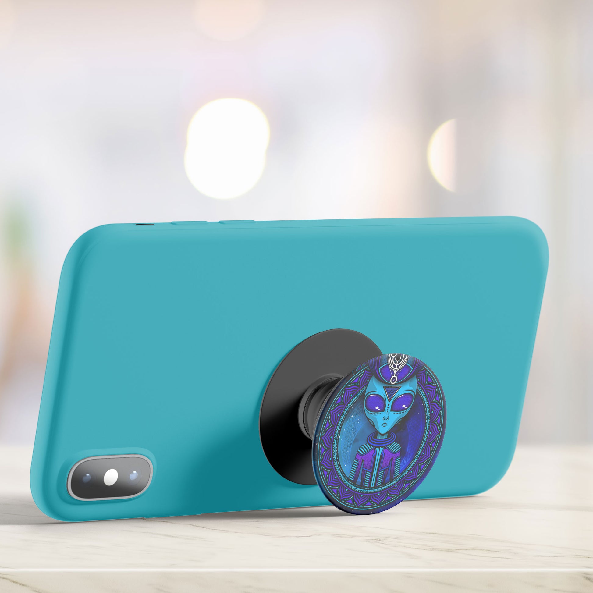 Blue Alien Flat Pop Holder