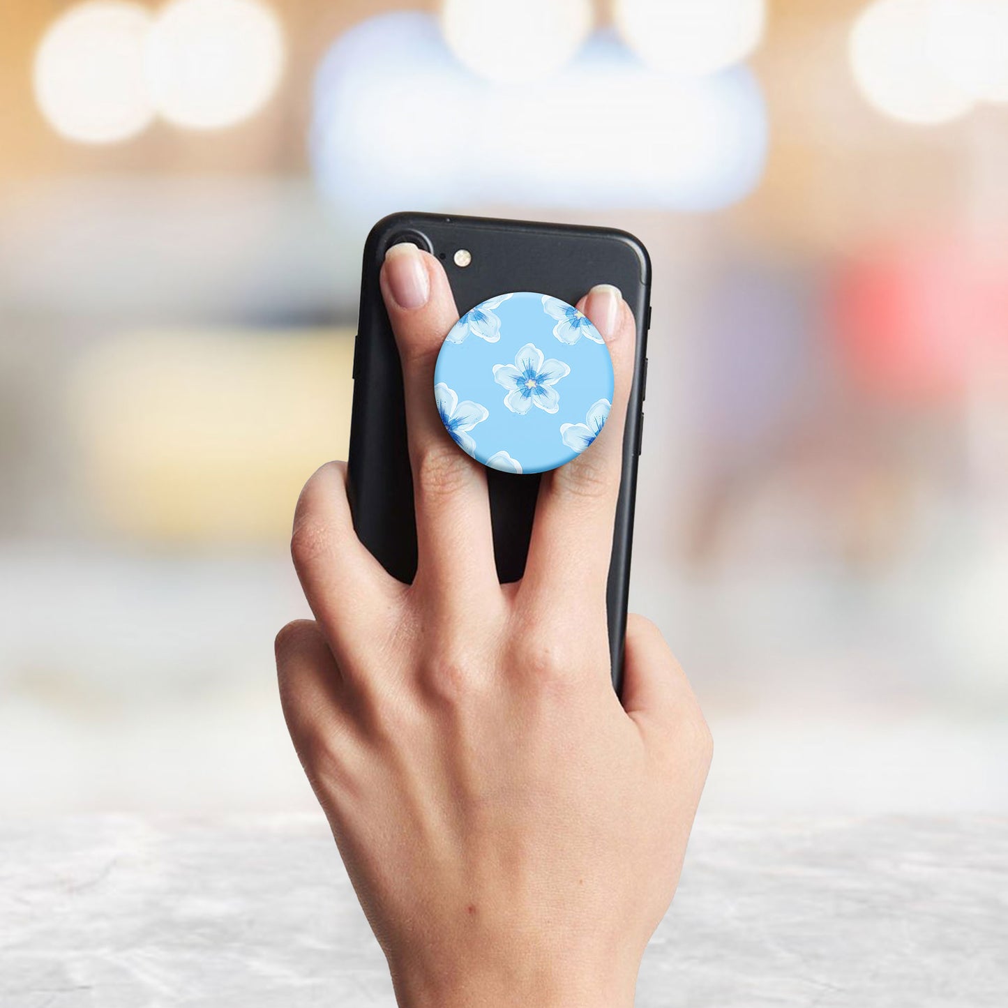 Blue Blossom Flat Pop Holder