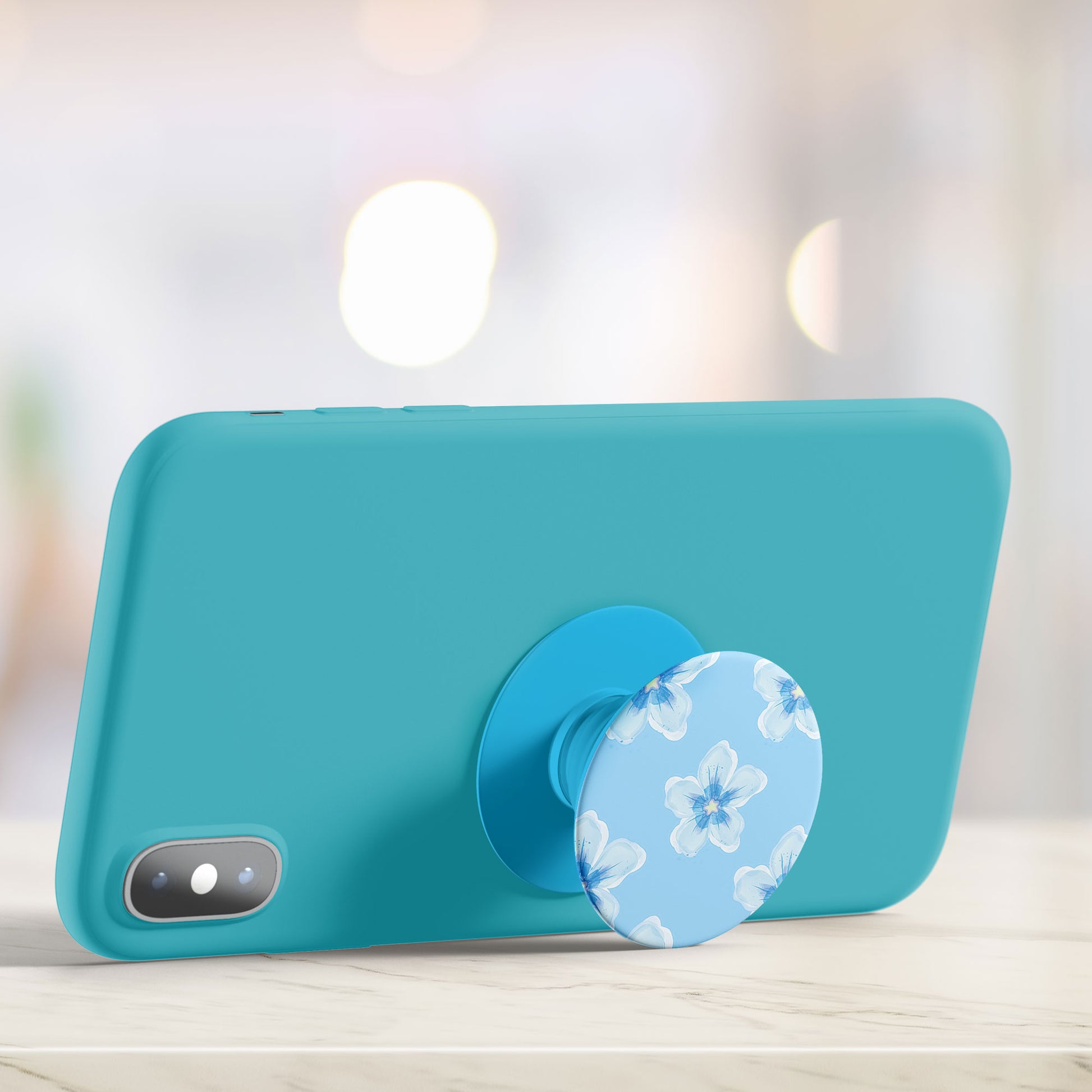 Blue Blossom Flat Pop Holder