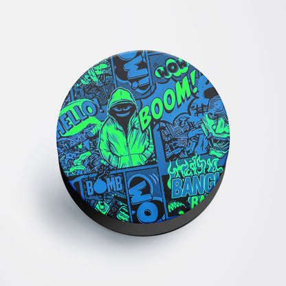 Blue Comic Mania Flat Pop Holder