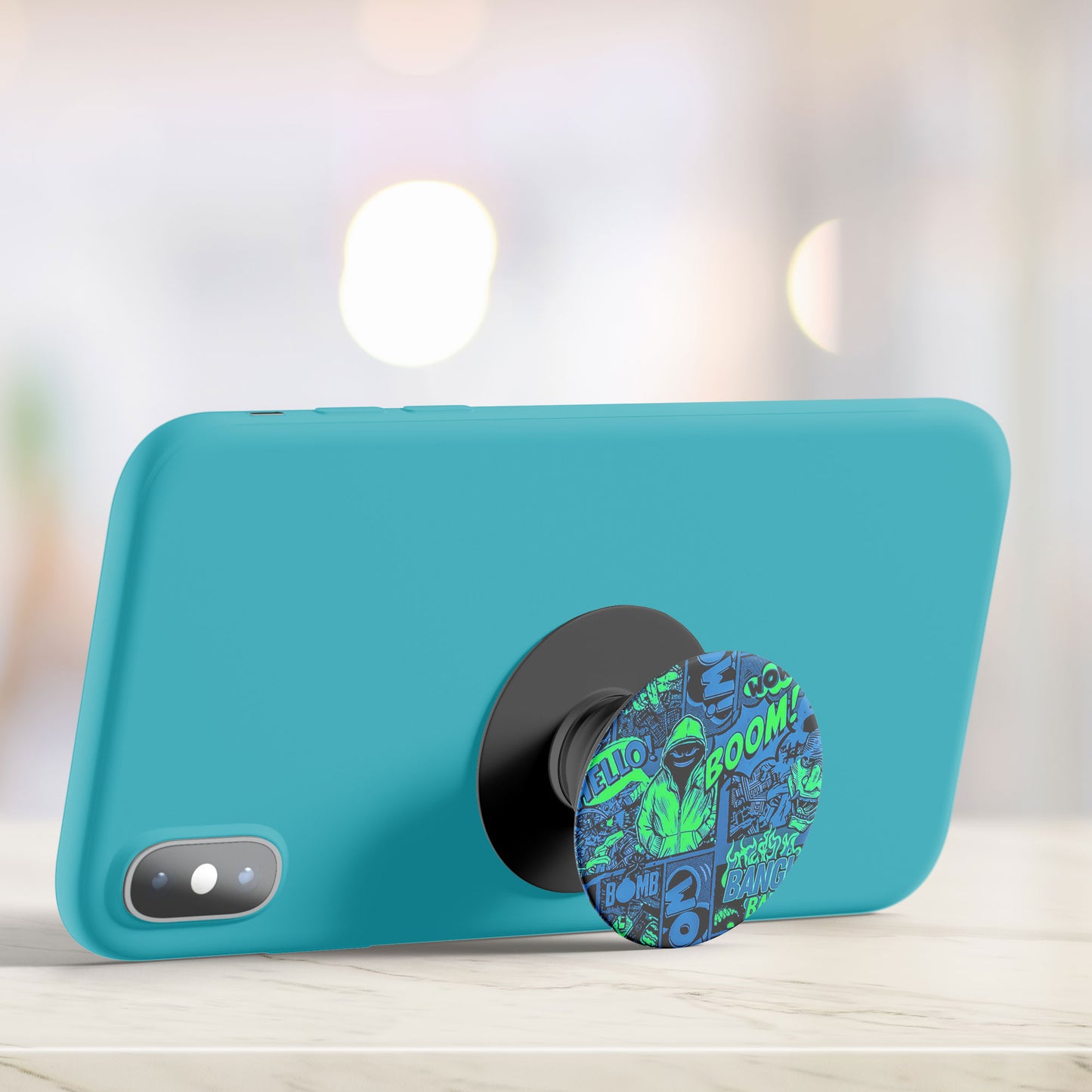 Blue Comic Mania Flat Pop Holder