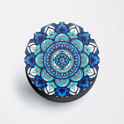 Blue Harmony Mandala Flat Pop Holder